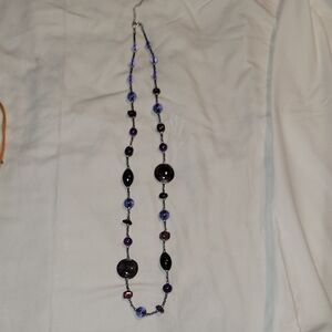 Purple Beaded Long Necklace - Women's Fashion Jewelry